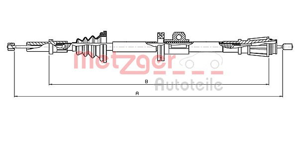 Seilzug, Feststellbremse hinten Metzger 10.8061 von Metzger