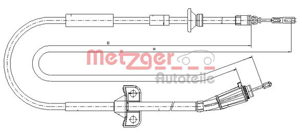 Seilzug, Feststellbremse hinten Metzger 10.8185 von Metzger