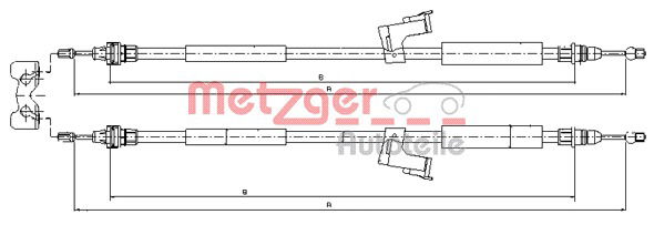 Seilzug, Feststellbremse hinten Metzger 10.8225 von Metzger