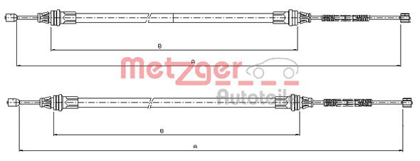 Seilzug, Feststellbremse hinten Metzger 10.9336 von Metzger