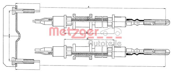 Seilzug, Feststellbremse hinten Metzger 11.5821 von Metzger