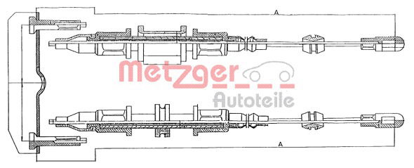 Seilzug, Feststellbremse hinten Metzger 11.5853 von Metzger