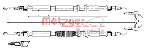 Seilzug, Feststellbremse hinten Metzger 11.5862 von Metzger