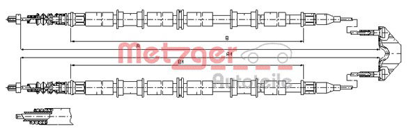 Seilzug, Feststellbremse hinten Metzger 11.5863 von Metzger