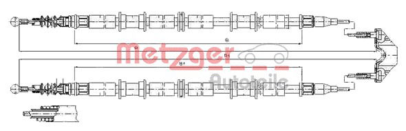 Seilzug, Feststellbremse hinten Metzger 11.5865 von Metzger