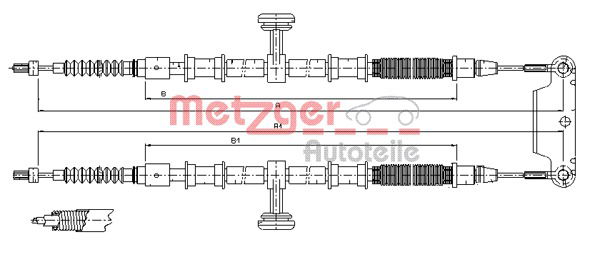 Seilzug, Feststellbremse hinten Metzger 11.5944 von Metzger