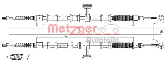 Seilzug, Feststellbremse hinten Metzger 11.5945 von Metzger