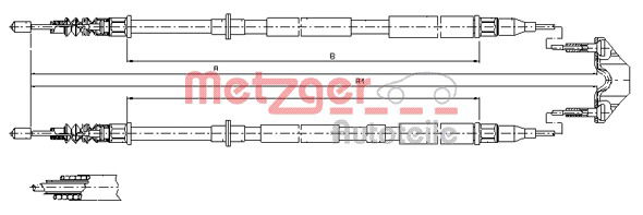 Seilzug, Feststellbremse hinten Metzger 11.5950 von Metzger