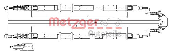 Seilzug, Feststellbremse hinten Metzger 11.5953 von Metzger