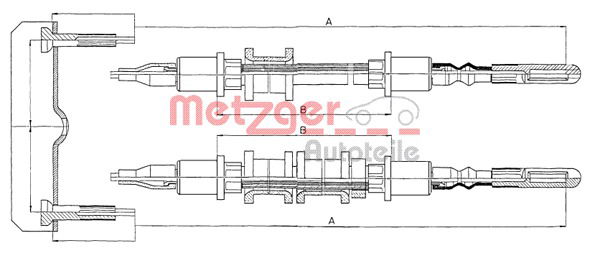 Seilzug, Feststellbremse hinten Metzger 11.5971 von Metzger