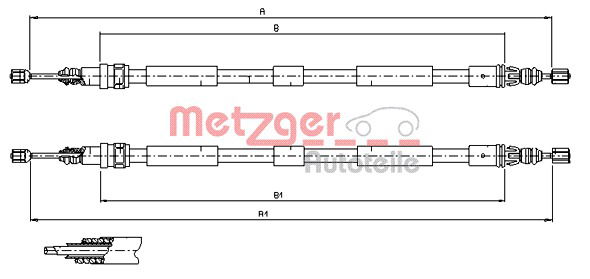 Seilzug, Feststellbremse hinten Metzger 11.6797 von Metzger