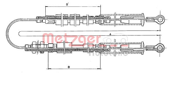 Seilzug, Feststellbremse hinten Metzger 1401.3 von Metzger