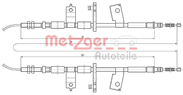 Seilzug, Feststellbremse hinten Metzger 17.3513 von Metzger