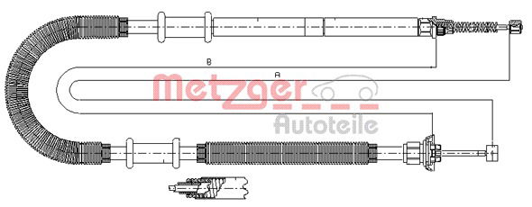 Seilzug, Feststellbremse hinten Metzger 641.12 von Metzger