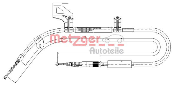 Seilzug, Feststellbremse hinten links Metzger 10.7586 von Metzger