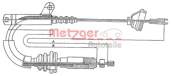 Seilzug, Feststellbremse hinten links Metzger 10.817 von Metzger