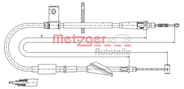 Seilzug, Feststellbremse hinten links Metzger 11.5746 von Metzger