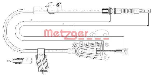 Seilzug, Feststellbremse hinten links Metzger 17.0124 von Metzger