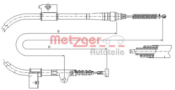 Seilzug, Feststellbremse hinten links Metzger 17.0333 von Metzger