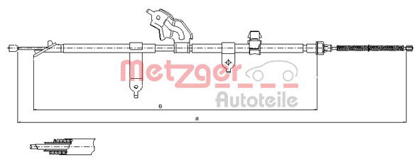 Seilzug, Feststellbremse hinten links Metzger 17.1080 von Metzger