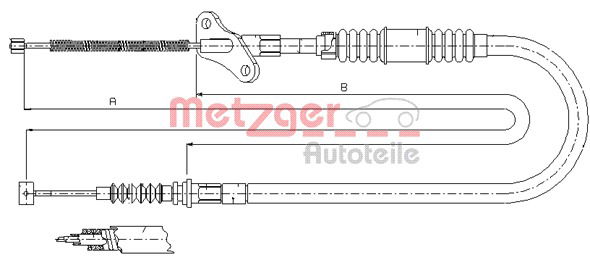 Seilzug, Feststellbremse hinten links Metzger 17.2721 von Metzger