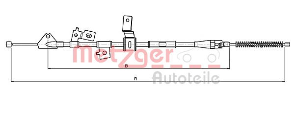 Seilzug, Feststellbremse hinten links Metzger 17.5070 von Metzger