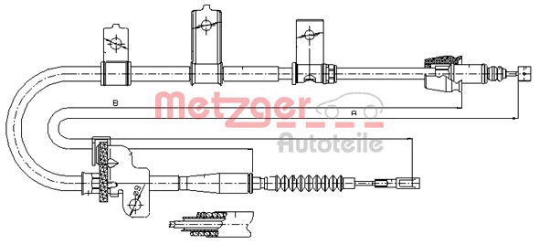 Seilzug, Feststellbremse hinten links Metzger 17.6021 von Metzger