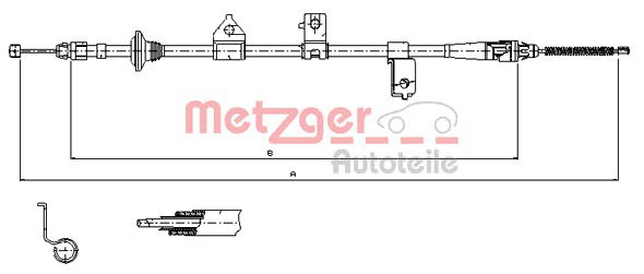 Seilzug, Feststellbremse hinten links Metzger 17.6027 von Metzger