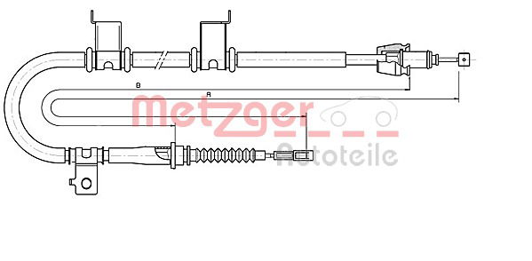 Seilzug, Feststellbremse hinten links Metzger 17.6052 von Metzger