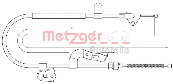 Seilzug, Feststellbremse hinten rechts Metzger 10.4510 von Metzger