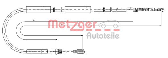 Seilzug, Feststellbremse hinten rechts Metzger 10.7536 von Metzger