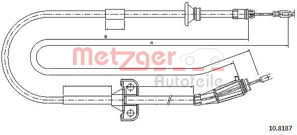 Seilzug, Feststellbremse hinten rechts Metzger 10.8187 von Metzger