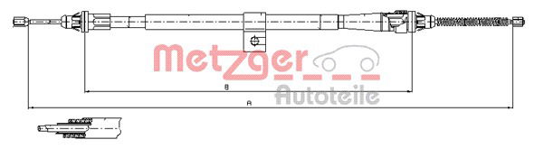 Seilzug, Feststellbremse hinten rechts Metzger 17.0007 von Metzger