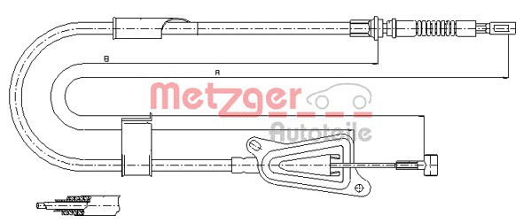 Seilzug, Feststellbremse hinten rechts Metzger 17.0123 von Metzger