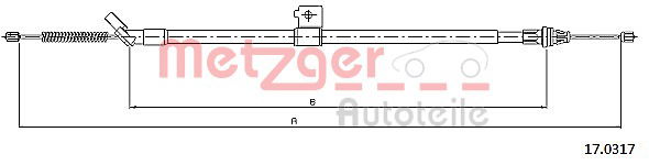 Seilzug, Feststellbremse hinten rechts Metzger 17.0317 von Metzger