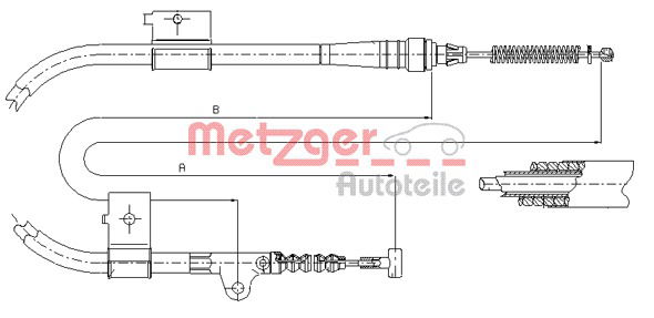 Seilzug, Feststellbremse hinten rechts Metzger 17.0334 von Metzger