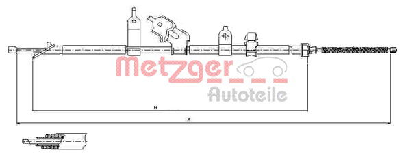 Seilzug, Feststellbremse hinten rechts Metzger 17.1081 von Metzger