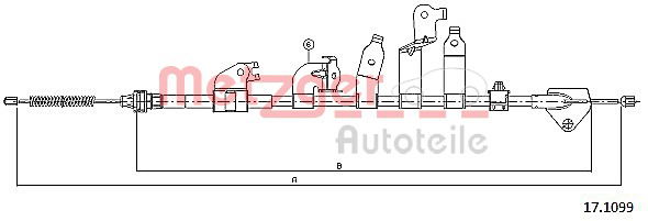 Seilzug, Feststellbremse hinten rechts Metzger 17.1099 von Metzger