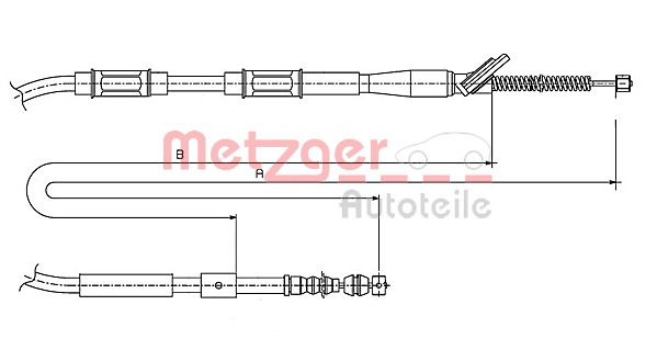 Seilzug, Feststellbremse hinten rechts Metzger 17.1446 von Metzger