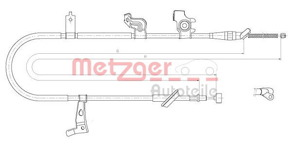 Seilzug, Feststellbremse hinten rechts Metzger 17.5060 von Metzger