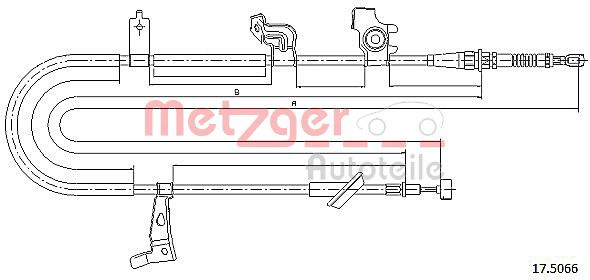 Seilzug, Feststellbremse hinten rechts Metzger 17.5066 von Metzger