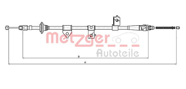 Seilzug, Feststellbremse hinten rechts Metzger 17.6026 von Metzger