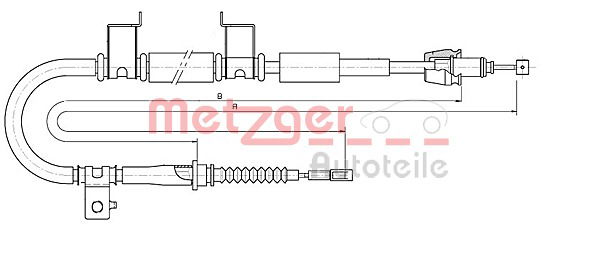 Seilzug, Feststellbremse hinten rechts Metzger 17.6053 von Metzger