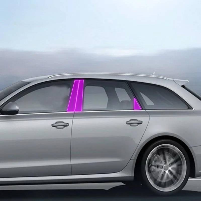 Auto-Außenkarosseriefolie, B C, Fenstersäule, Kratzschutz, Membran, TPU, PPF-Folie, Zubehör, für Audi A6 C7 2012–2018 (transparent) von Meuoada