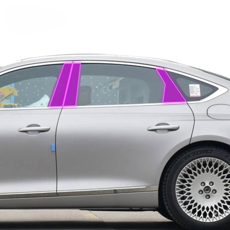 Auto-Außenkarosseriefolie, B C, Fenstersäule, Kratzschutz, TPU, PPF-Folie, Zubehör, für Genesis G80 2022–2024 (transparent) von Meuoada