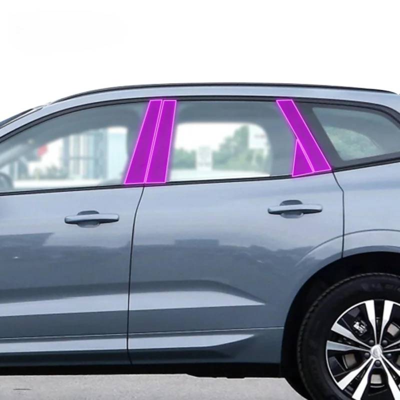 Auto-Außenkarosseriefolie, B C, Fenstersäule, Kratzschutz, TPU, PPF-Folie, Zubehör, für Volvo XC60 2021–2024 (transparent) von Meuoada