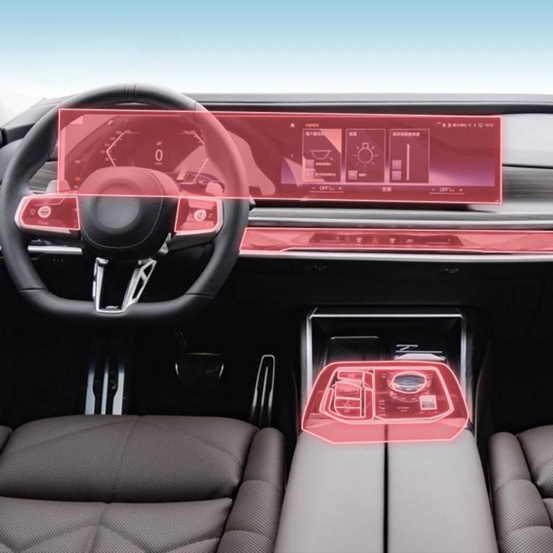 Auto Interieur Mittelkonsole Transparent TPU PPF Schutzfolie Anti-Kratzer Reparaturfolie Zubehör für BMW G11 G70 i7 Serie 7 (Stil A) von Meuoada