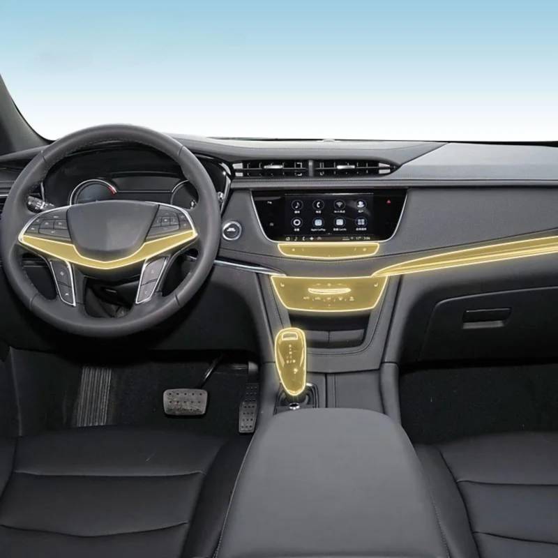 Auto Interieur Mittelkonsole Transparent TPU PPF Schutzfolie Anti-Kratzer Reparaturfolie Zubehör für Cadillac XT5 2016-2023 (Stil für RHD) von Meuoada