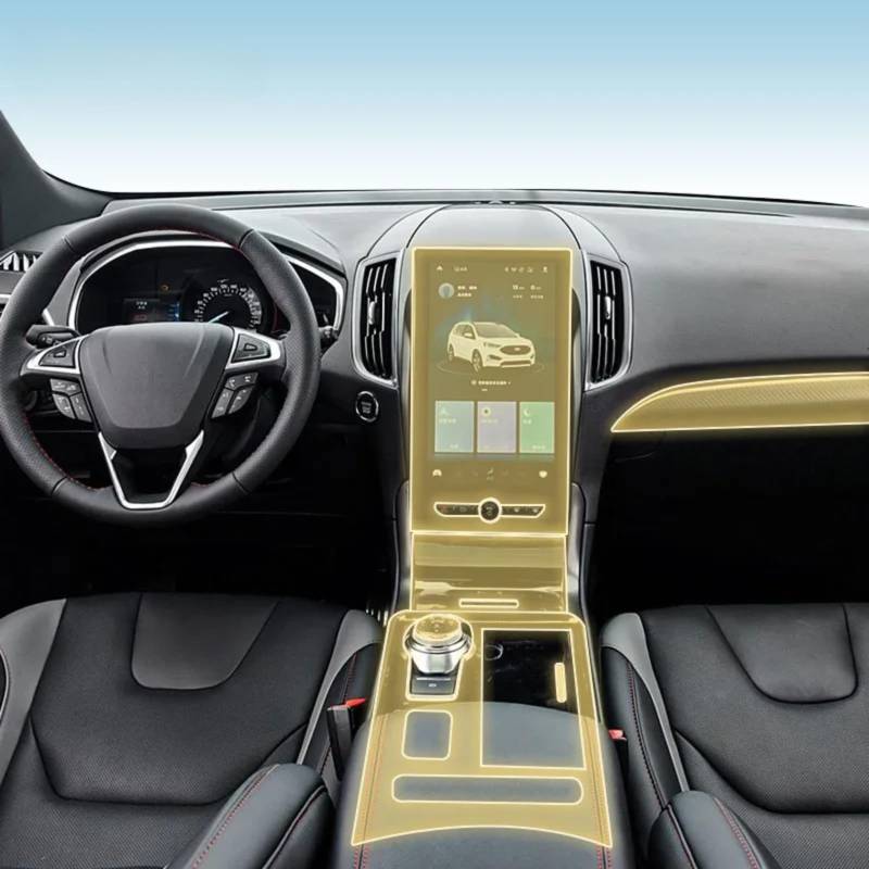 Auto Interieur Mittelkonsole Transparent TPU PPF Schutzfolie Anti-Kratzer Reparaturfolie Zubehör für Ford Edge stline 2019-2023 (Stil C) von Meuoada