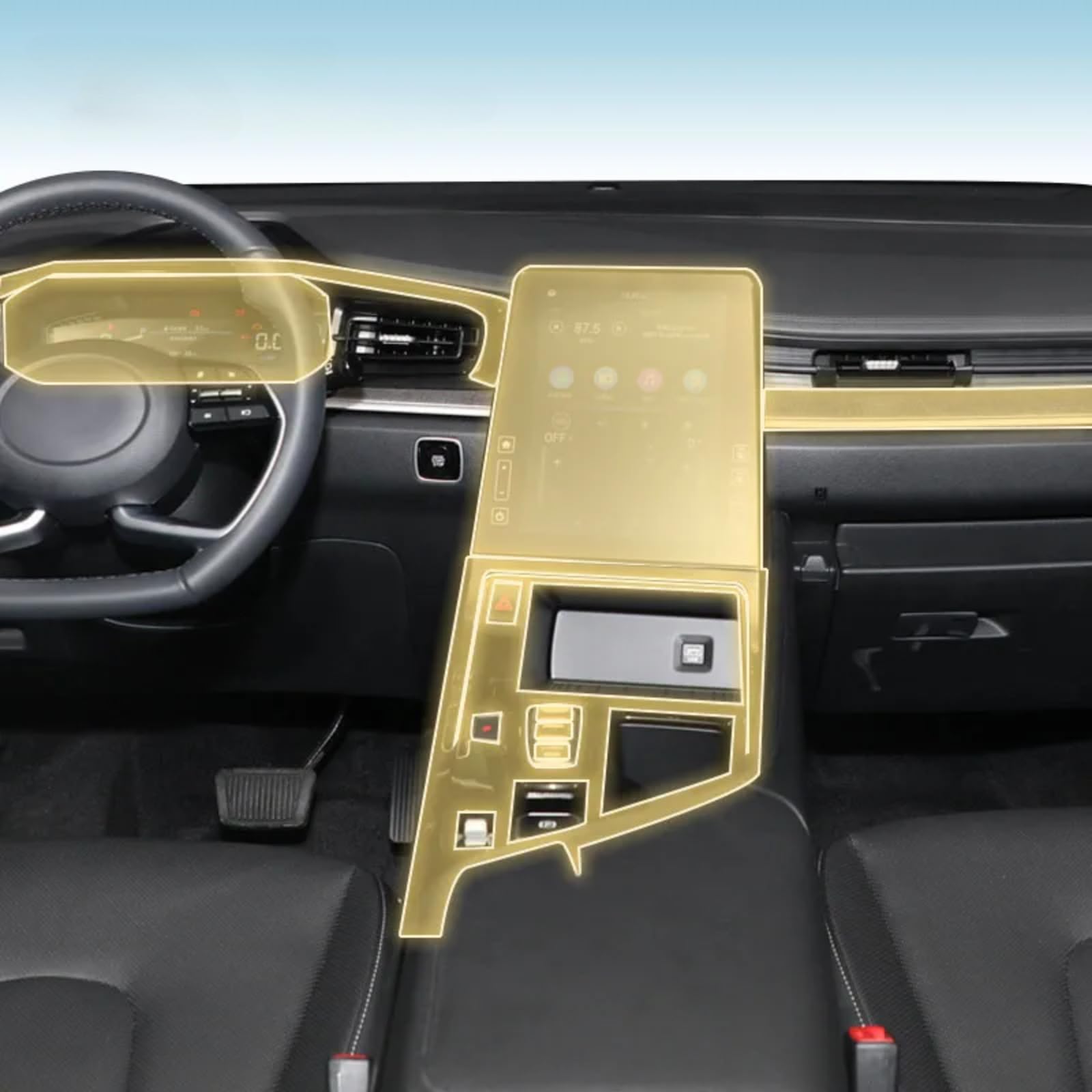 Auto Interieur Mittelkonsole Transparent TPU PPF Schutzfolie Anti-Kratzer Reparaturfolie Zubehör für Hyundai Custo 2021-2024 (Stil für RHD) von Meuoada